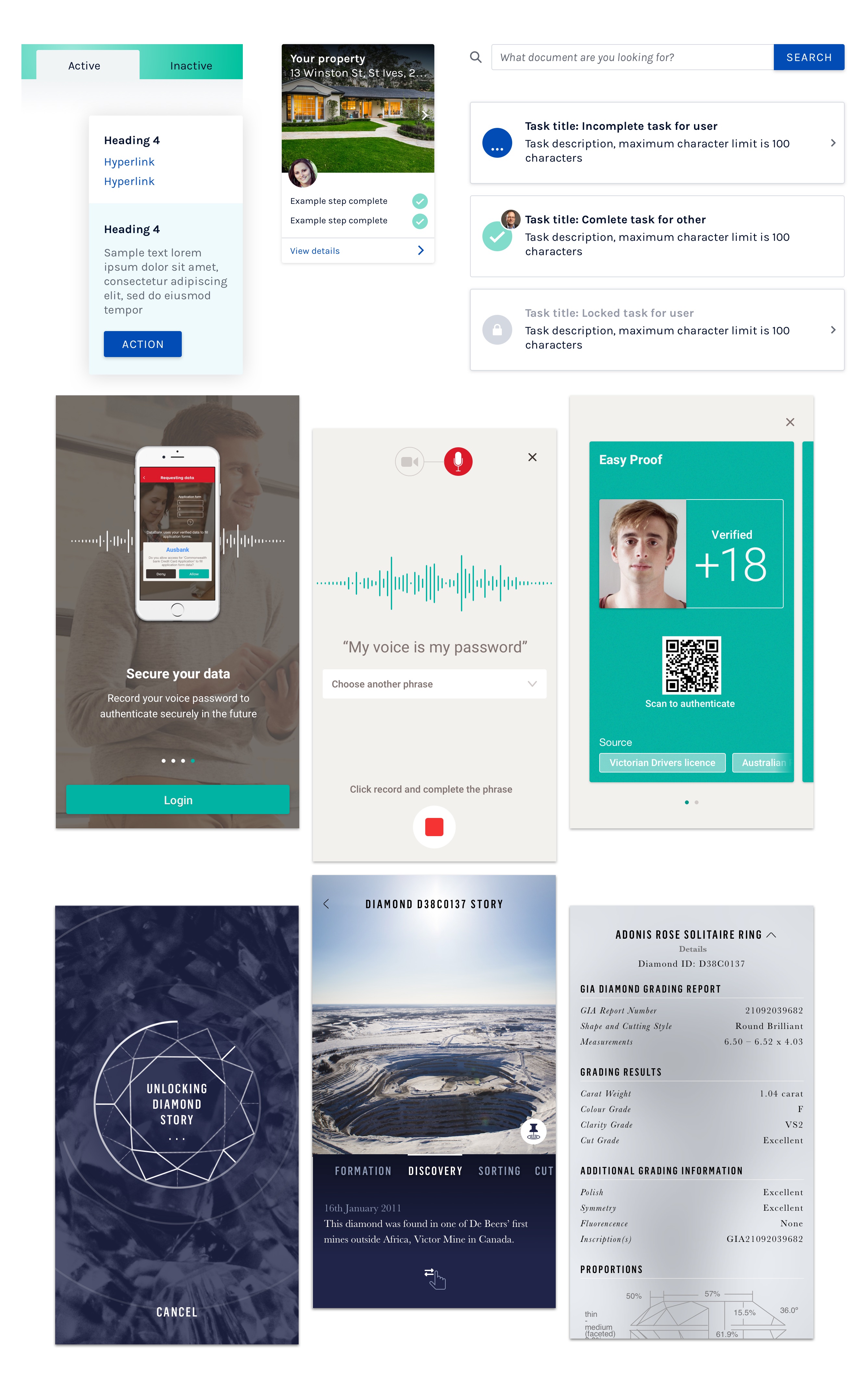 Samples of user interface designs
