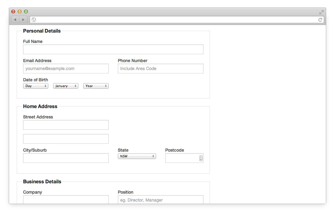 Online Application: